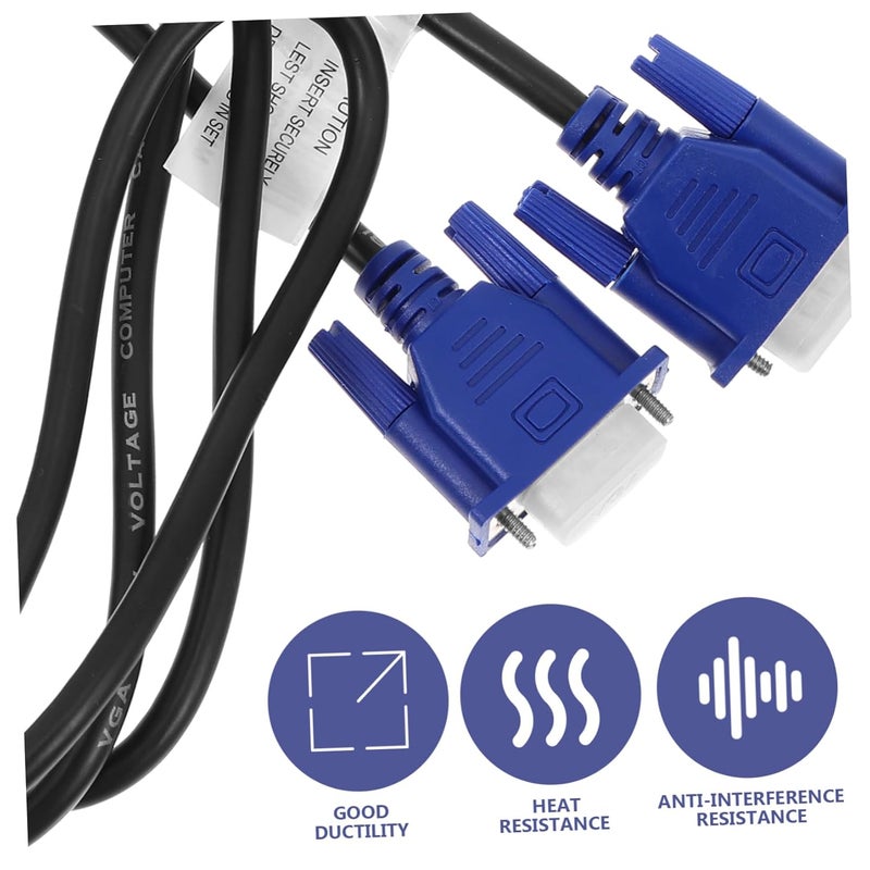 Tehaux 2 باك كابل VGA عالي التوصيل مع غطاء PE متين للشاشة وجهاز العرض والمرئيات - Image 3